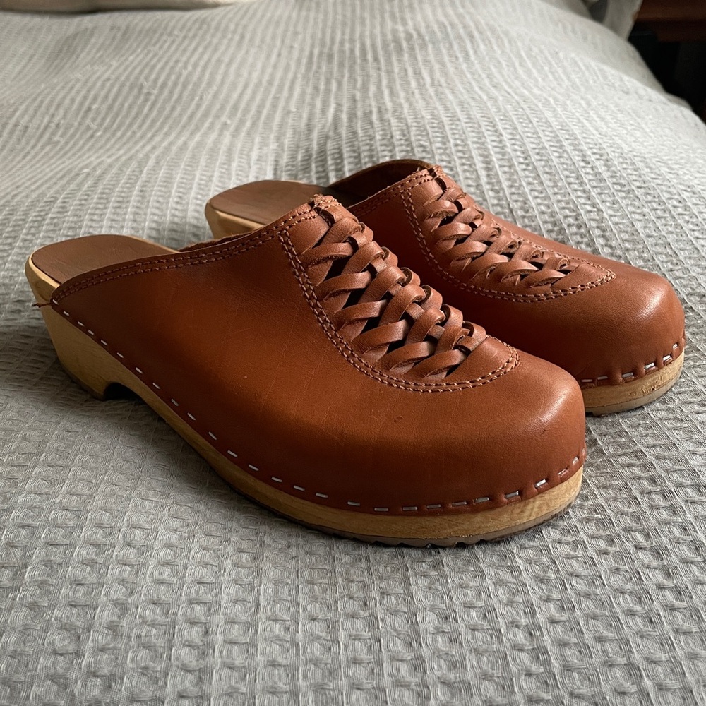 MIA Brown Leather Clogs